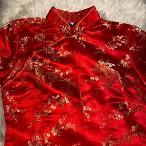 Woman’s red floral long dress size medium